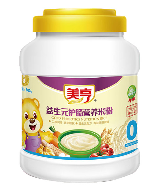 美亨800g桶装益生元护肠营养米粉0段