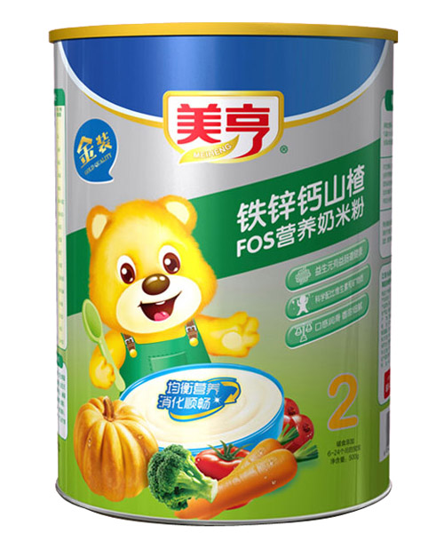 美亨紙聽(tīng)裝鐵鋅鈣山楂FOS營(yíng)養奶米粉2段