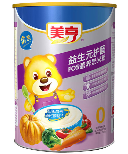 美亨紙聽(tīng)裝益生元護腸FOS營(yíng)養奶米粉0段