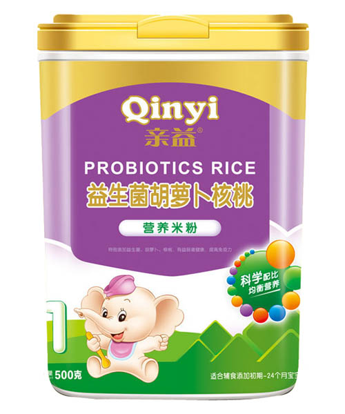 美亲益生菌胡萝卜核桃营养米粉1段