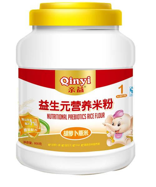 親益桶裝益生元胡蘿卜惹米營(yíng)養米粉