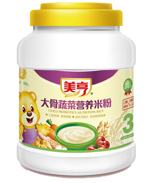美亨800g桶裝大骨蔬菜營(yíng)養米粉3段