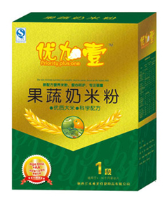 优加壹果蔬奶米粉1段