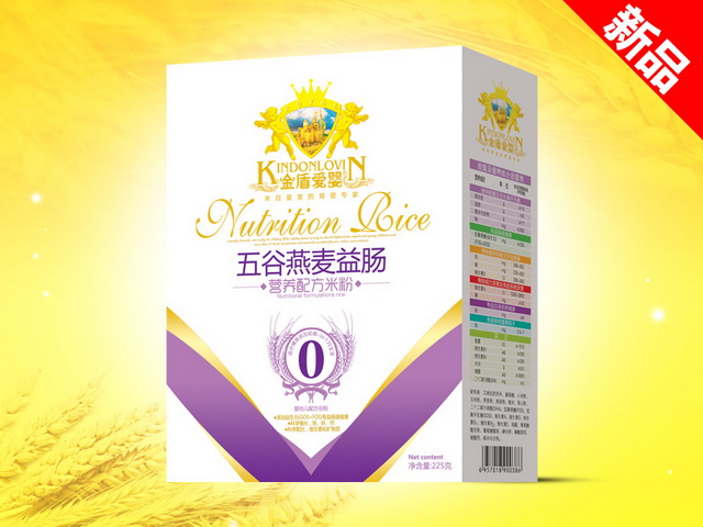 金盾愛(ài)嬰225g米粉盒裝-五谷燕麥益腸