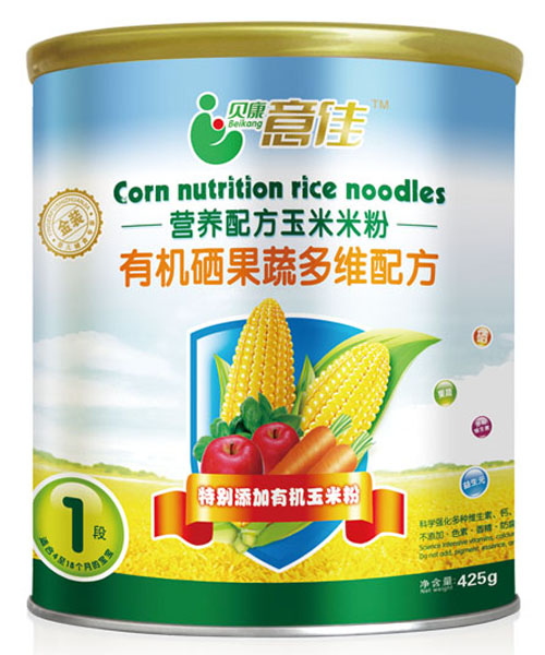 贝康意佳有机硒果蔬多维配方米粉1段桶装