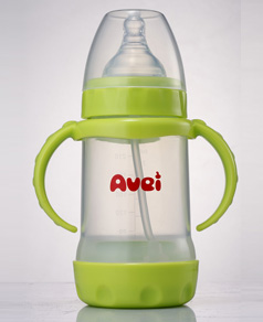 嗳唯双柄婴幼儿奶瓶绿240ml