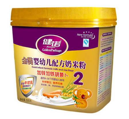 健诺加锌加铁胡萝卜配方奶米粉2段