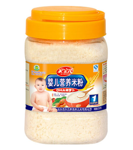 家宝氏DHA胡萝卜婴儿营养米粉1段桶装