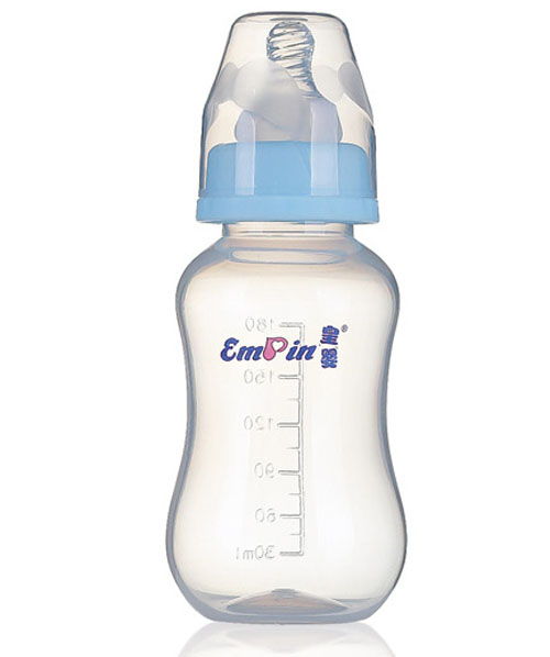 皇婴宽口PP圆弧自动小奶瓶240ml蓝色