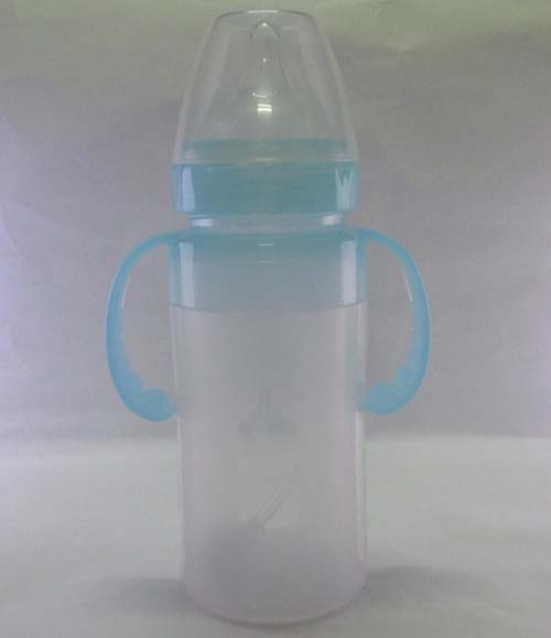 婴儿宝240ML直身宽口径液体硅胶自动手柄奶瓶