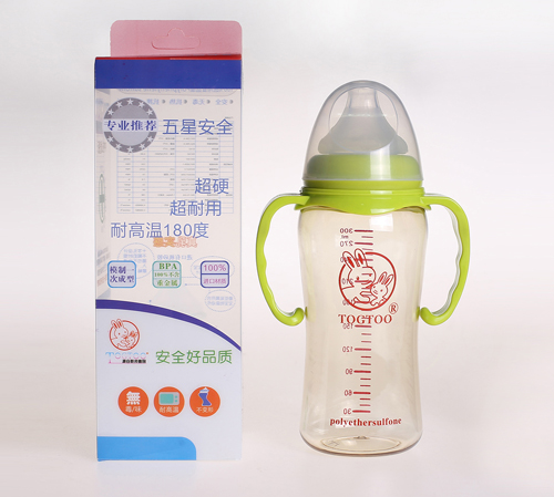 淘气兔宽口ppsu奶瓶300ml绿色