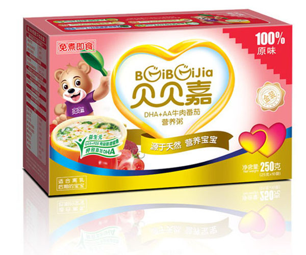 贝贝嘉DHA+AA牛肉番茄营养粥