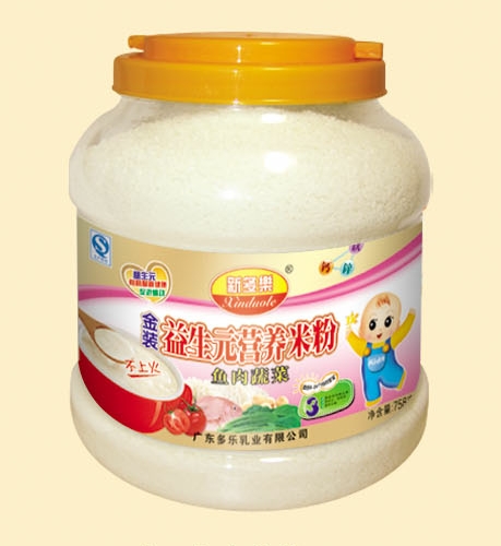 新多乐鱼肉蔬菜益生元营养米粉3段