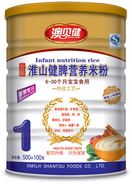 澳贝健淮山健脾金装营养米粉