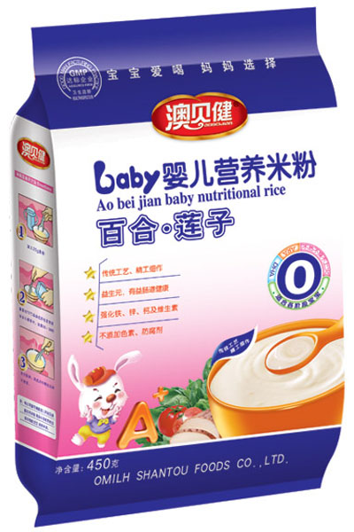澳贝健百合莲子婴儿营养米粉