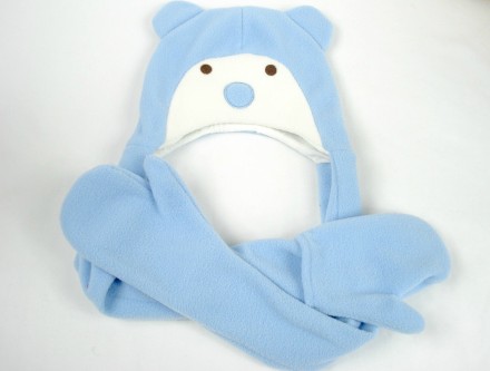 幼之恋儿童帽子围巾手套套蓝色-火爆孕婴童招