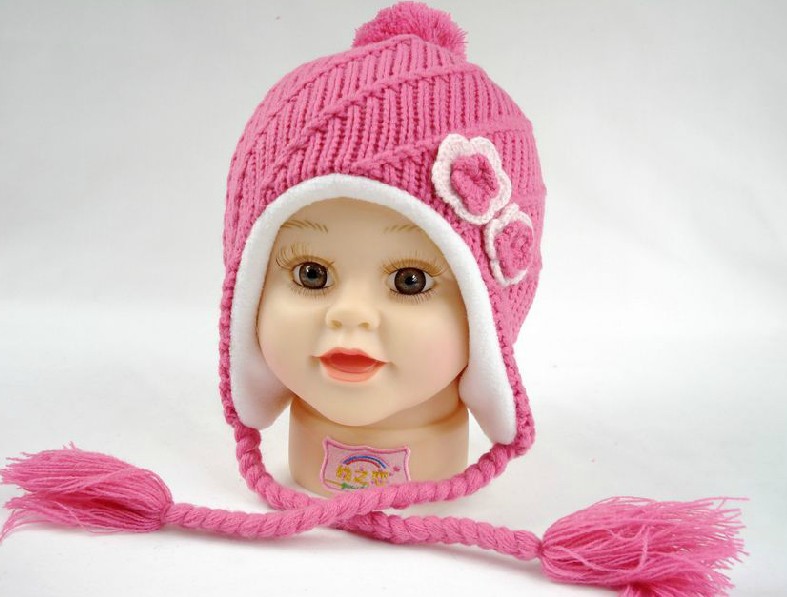 幼之恋护耳顶球幼儿帽粉色|上海幼吾幼儿童用