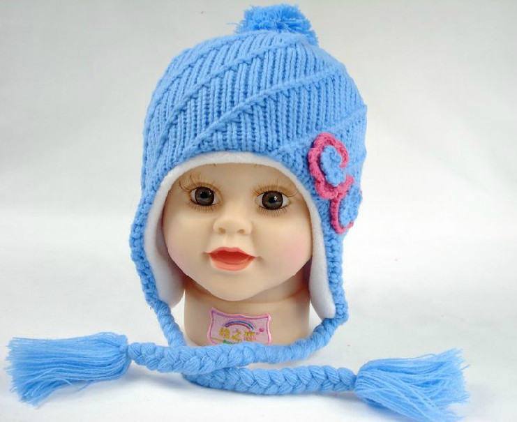 幼之恋护耳顶球幼儿帽蓝色|上海幼吾幼儿童用