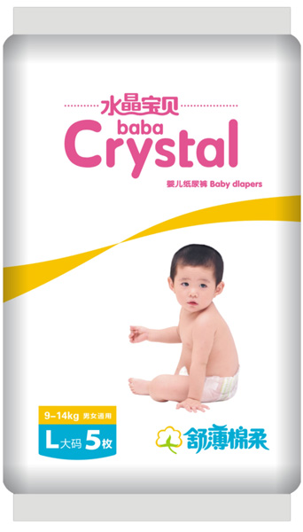 水晶宝贝舒薄棉柔婴儿纸尿裤L5