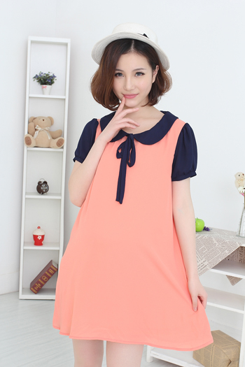 喜多多时尚孕妇裙浅粉色