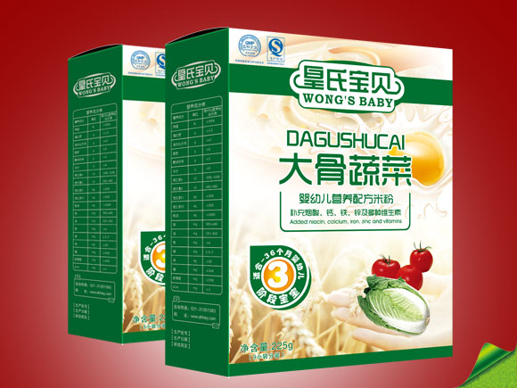 皇氏宝贝盒装大骨蔬菜营养米粉3段