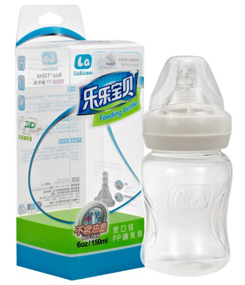 乐乐宝贝宽口pp哺喂期奶瓶150ml|深圳市国新实