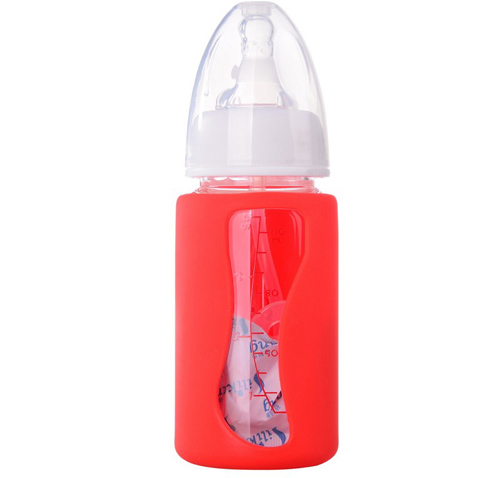 矽利康无手柄标口玻璃奶瓶110ml