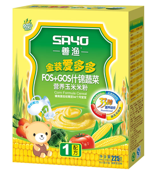 善渔金装爱多多什锦蔬菜营养玉米米粉