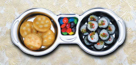 朗维儿童圆形双格抗菌餐盘