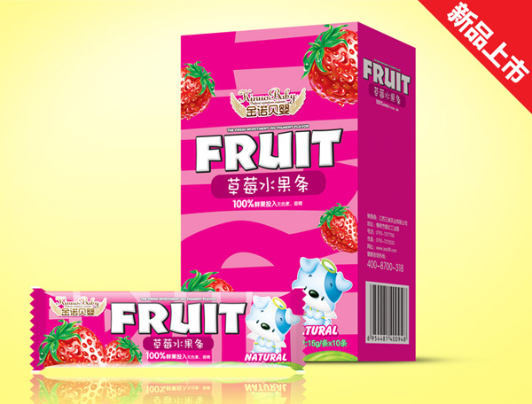 金诺贝婴草莓水果条盒装