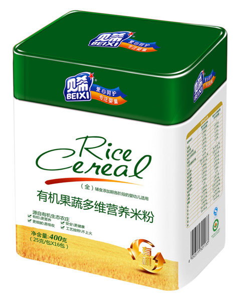 贝希有机果蔬多维营养米粉听装