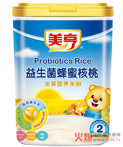 美亨益生菌蜂蜜核桃营养米粉 提高宝宝免疫力