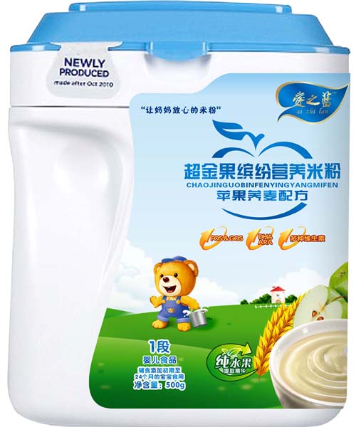 爱之蓝苹果荞麦配方营养米粉1段|成都丽雅商贸