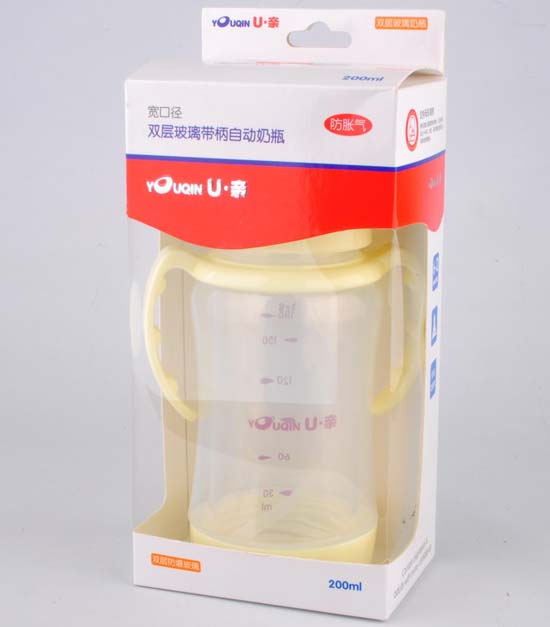 U親A336雙層玻璃奶瓶200ml
