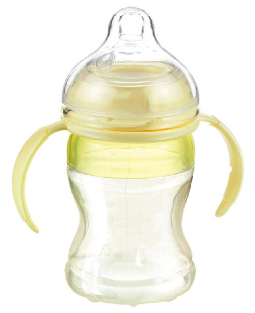 爱乐宝仿母乳硅胶奶瓶180ml黄色