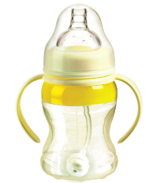爱乐宝硅胶自动奶瓶180ml黄色-火爆孕婴童招商