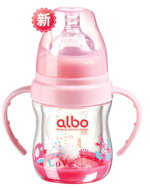 爱乐宝安全自动玻璃奶瓶粉色120ml-火爆孕婴童