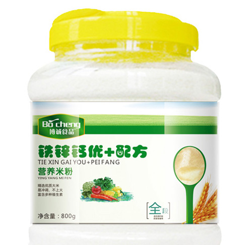 博诚铁锌钙优+配方营养米粉全段