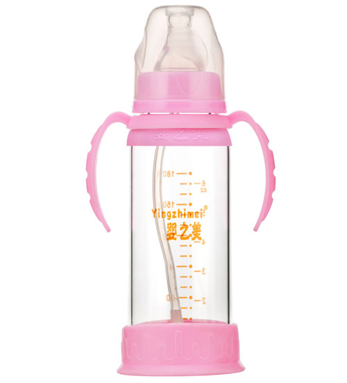 嬰之美標(biāo)口雙耳自動(dòng)高硼硅玻璃奶瓶180ML