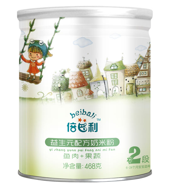 倍芭利鱼肉果蔬益生元配方奶米粉罐装
