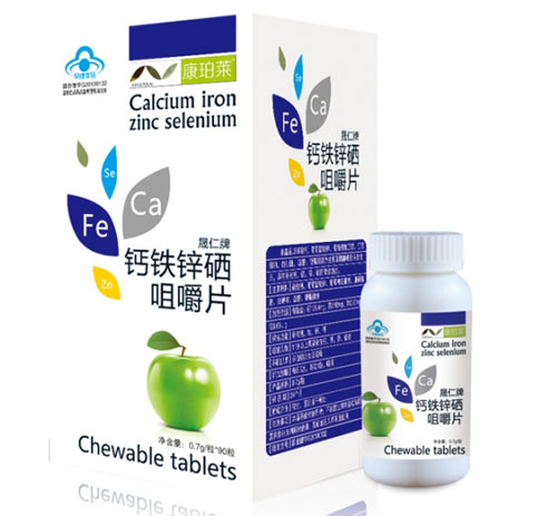 康珀莱晟仁牌钙铁锌硒咀嚼片(苹果味)