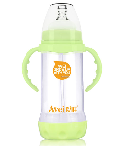 噯唯寬口徑帶柄自動(dòng)防脹氣PP奶瓶（300ml）