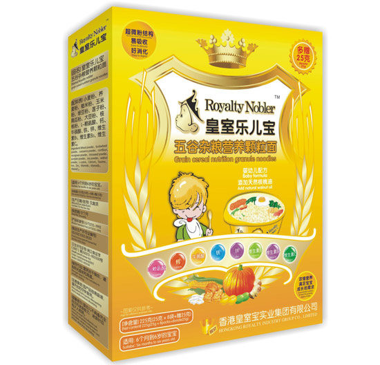 皇室乐儿宝五谷杂粮营养颗粒面225克