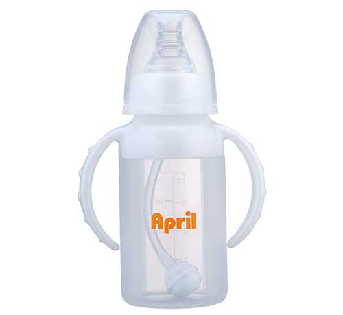 爱普丽标口液态硅胶奶瓶120ml白色