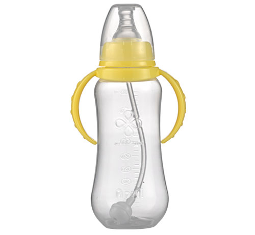 爱普丽标口弧形PP奶瓶280ml黄色