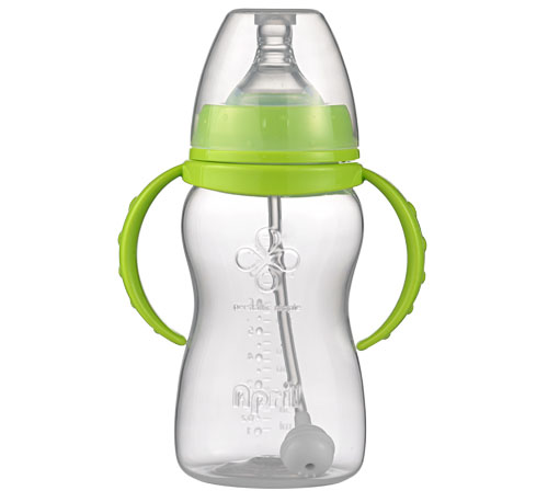 爱普丽宽口弧形PP奶瓶240ml绿色