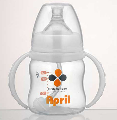 爱普丽宽口弧形奶瓶120ml白色