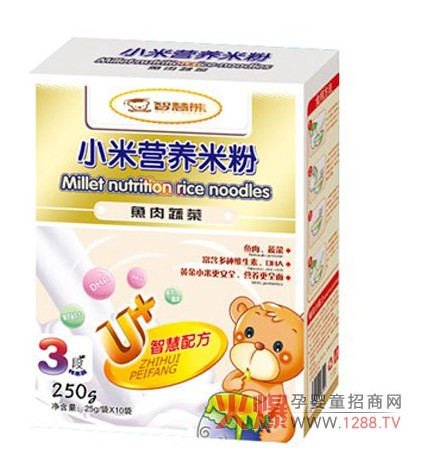 智慧熊小米营养米粉 采用最新的湿法工艺