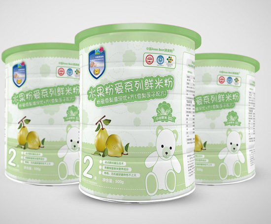 澳澳熊粉爱雪梨莲子配方鲜米粉2段