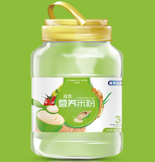 莲子山庄蔬菜营养米粉3段桶装